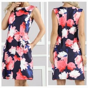 Vince Camuto Multicolor Floral Print Fit & Flare Dress. Size 6